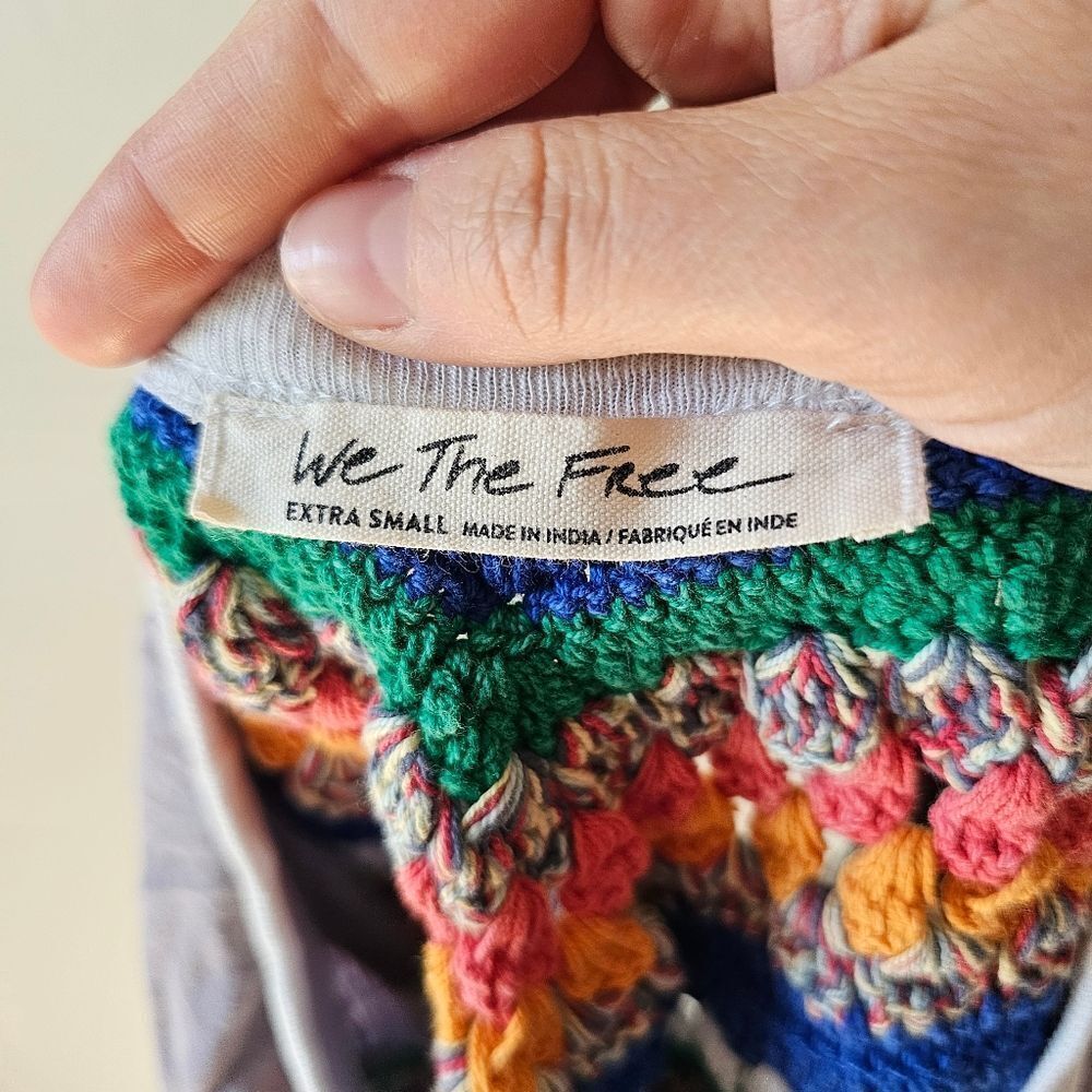 Free People Spring Bound 3/4 Sleeve Crochet Top XS - Picture 5 of 7